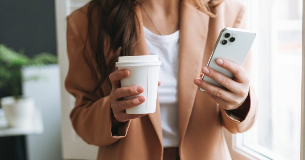 Picture of a woman illustrating the need to separate a Personal Phone from Business Phone Usage.